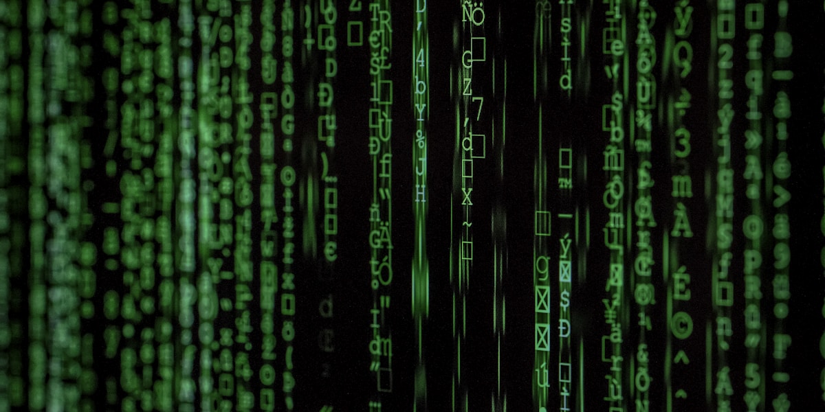 Hacker mit Hoodie vor Code